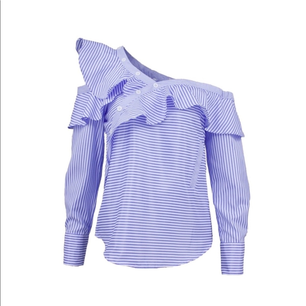 Blue and white stripped top size small